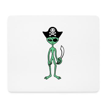 Alien Pirate Capitaine Casquette Drôle Alien - Tapis de souris (format paysage) - blanc - Devant