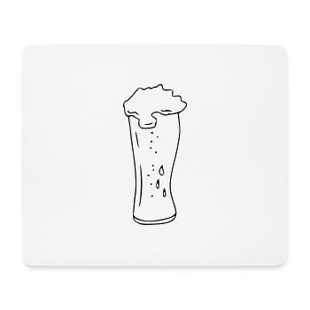 Bier Zeichnung Party Feiern schwarz - Mousepad (Querformat) - Weiß - Vorne