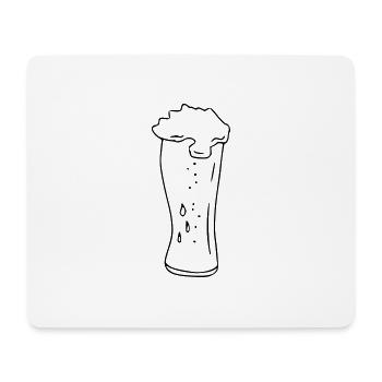 Bier Zeichnung Party Feiern schwarz - Mousepad (Querformat) - Weiß - Vorne