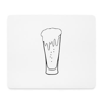 Bier Zeichnung Party Feiern schwarz - Mousepad (Querformat) - Weiß - Vorne