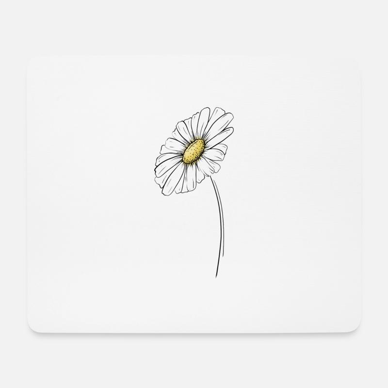 Sommerliches Gänseblümchen - Mousepad (Querformat) - Weiß