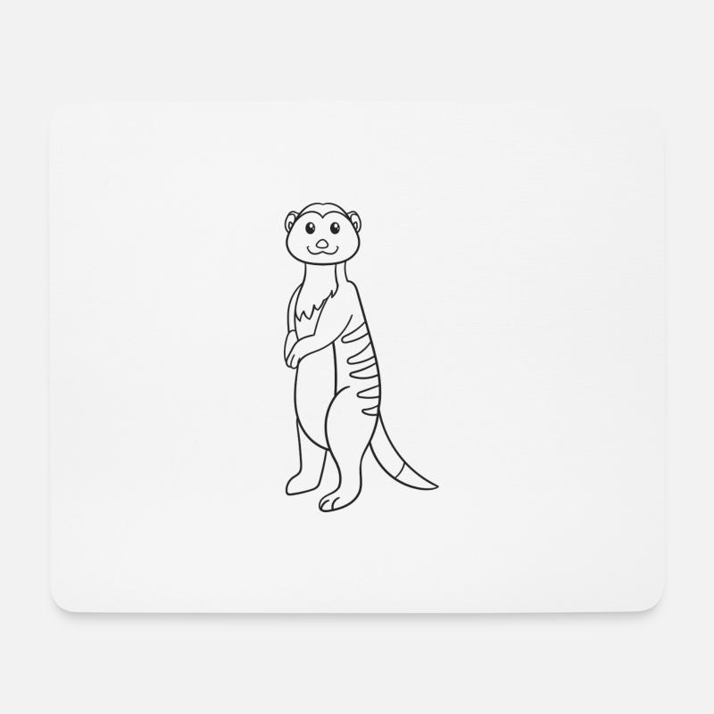 Suricate, cadeau, idée cadeau - Tapis de souris (format paysage) - blanc