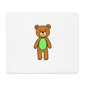Cuddly Bear Green Belly Cartoon - Mouse Pad (horizontal) - white - Front