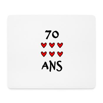 70 ANS. 70e ANNIVERSAIRE. ANNIVERSAIRE 70 ANS. 70 - Tapis de souris (format paysage) - blanc - Devant