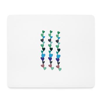 herzen kette blau - Mousepad (Querformat) - Weiß - Vorne
