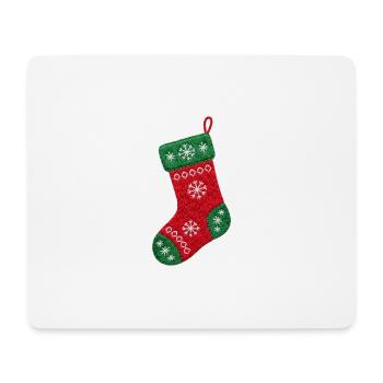 Bestickter Weihnachtsstrumpf – gemütliches Weihnachten (bedruckt) - Mousepad (Querformat) - Weiß - Vorne