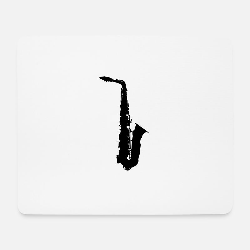 Saxophon - Mousepad (Querformat) - Weiß