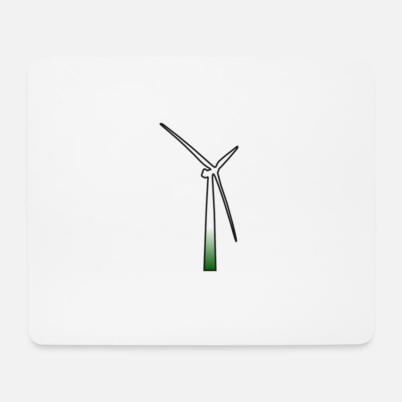 windmill windmuehle wind turbine windrad11 - Mousepad (Querformat) - Weiß
