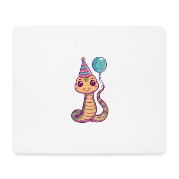 Schlange Kobra Geburtstag Comic - Mousepad (Querformat) - Weiß - Vorne