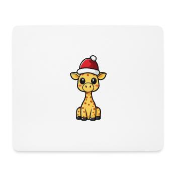 Girafe Noël mignon - Tapis de souris (format paysage) - blanc - Devant