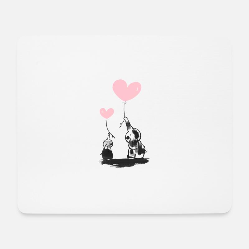 Sweet Elephants - Mousepad (Querformat) - Weiß