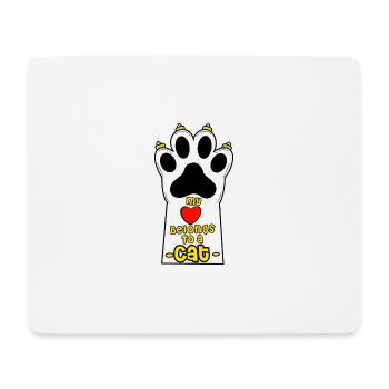 Katzenliebhaber Handdesign mit Herz - Mousepad (Querformat) - Weiß - Vorne