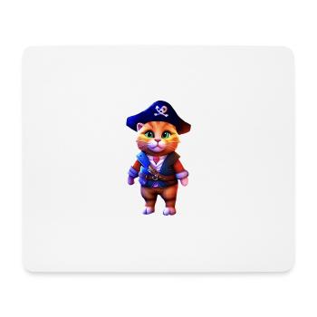 chat pirate - Tapis de souris (format paysage) - blanc - Devant