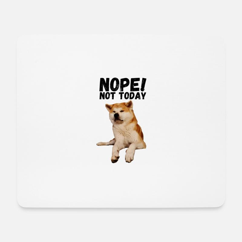 Akita Nope not today - Mousepad (Querformat) - Weiß