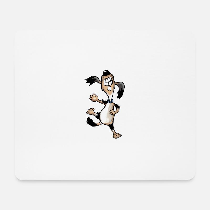 Tanzender Hund - Mousepad (Querformat) - Weiß