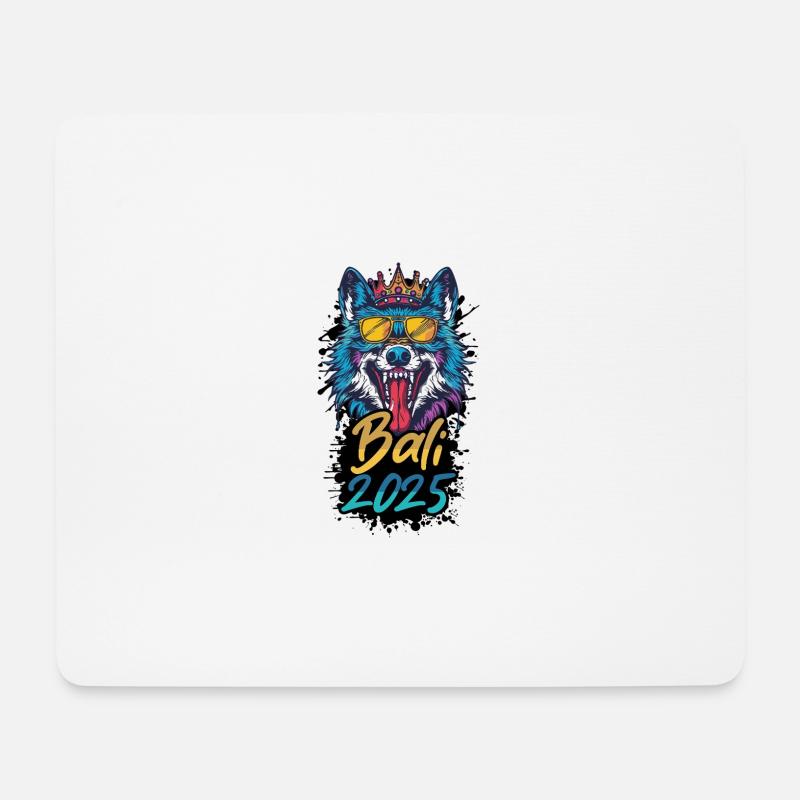 Bali 2025 Party Wolf - Mousepad (Querformat) - Weiß