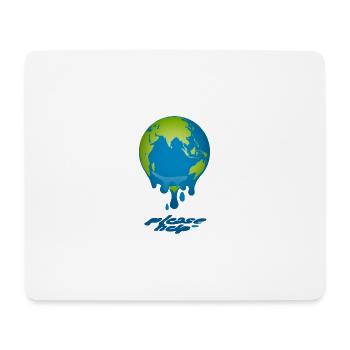 Globe fondant - Tapis de souris (format paysage) - blanc - Devant