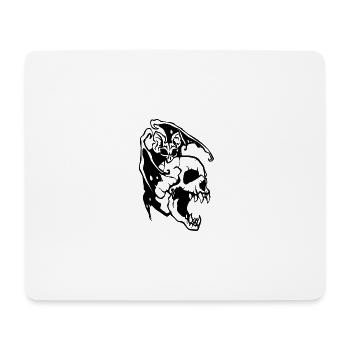 Bat and skull Halloween - Tapis de souris (format paysage) - blanc - Devant