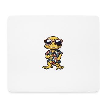 Echse Comic Urlaub - Mousepad (Querformat) - Weiß - Vorne