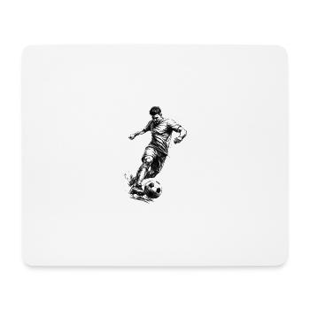 Dynamic Footballer Sketch in Pencil Style - Mouse Pad (horizontal) - white - Front