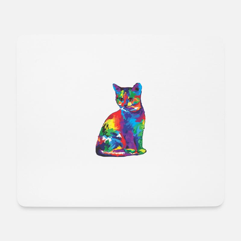 Katze - Mousepad (Querformat) - Weiß