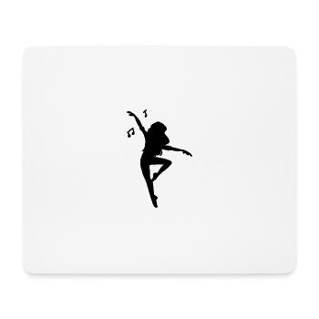 silhouette dancing woman. Sheet music in the dance - Mouse Pad (horizontal) - white - Front