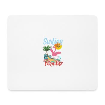 Surfing Flamingo Sonnenuntergang Design - Mousepad (Querformat) - Weiß - Vorne