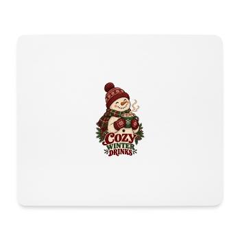 Cozy Winter Drinks Schneemann - Mousepad (Querformat) - Weiß - Vorne