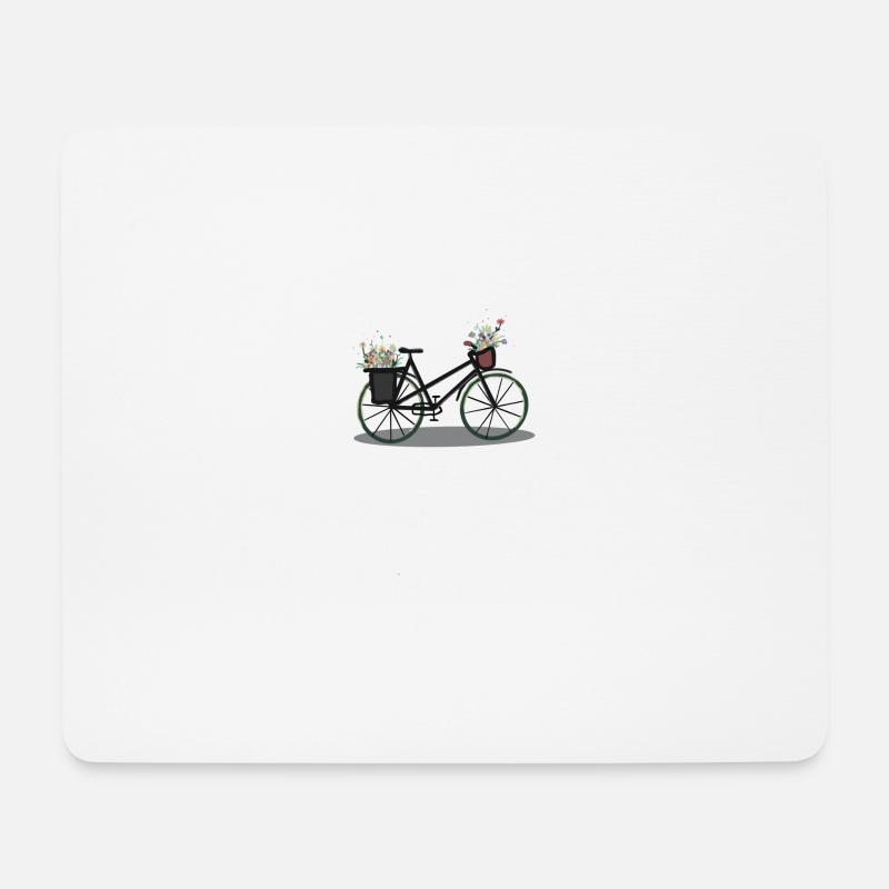 Flower Power Rad - Mousepad (Querformat) - Weiß