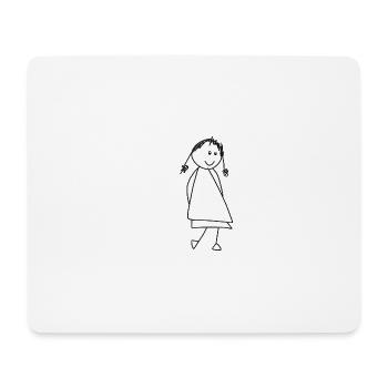 Fille, poupée, bonhomme allumette, cadeau, drôle, cool, - Tapis de souris (format paysage) - blanc - Devant