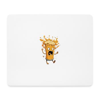 Cartoon Beer Mug Drôle - Tapis de souris (format paysage) - blanc - Devant