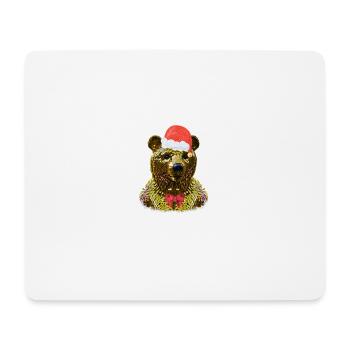 bär,goldener bär,bär mit pailletten,Weihnachten,go - Mousepad (Querformat) - Weiß - Vorne