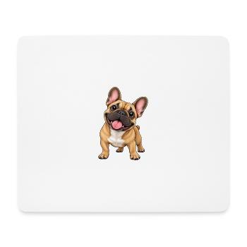 Kuschelbull: Herziger Bulldog-Charme - Mousepad (Querformat) - Weiß - Vorne