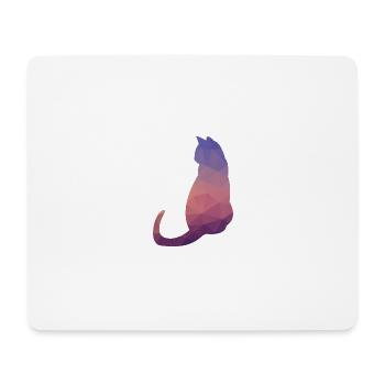 Cat mosaic purple abstract silhouette - Mouse Pad (horizontal) - white - Front