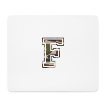 F, Monogram, Camouflage Green-Brown - Mouse Pad (horizontal) - white - Front