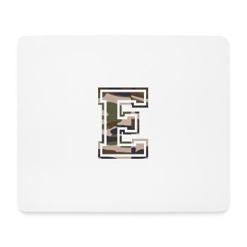 E, Monogram, Camouflage Green-Brown - Mouse Pad (horizontal) - white - Front