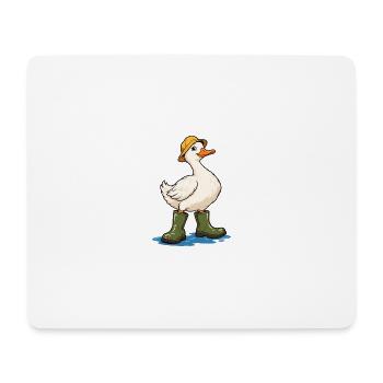 Ente mit Gummistiefeln - Mousepad (Querformat) - Weiß - Vorne