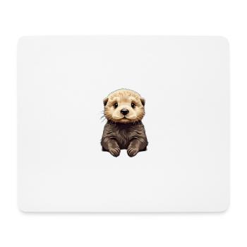 Loutre mignonne drôle amant des animaux cadeau - Tapis de souris (format paysage) - blanc - Devant