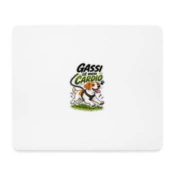 Gassi ist mein Cardio - Mousepad (Querformat) - Weiß - Vorne