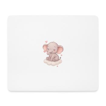 Cute baby elephant - Mouse Pad (horizontal) - white - Front