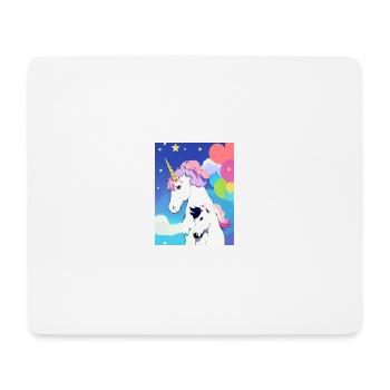 Maman + Licorne enfant - Tapis de souris (format paysage) - blanc - Devant
