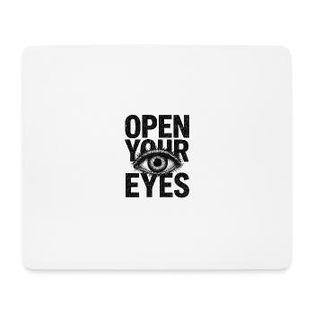Open Your Eyes – Design du Symbole de l’Œil - Tapis de souris (format paysage) - blanc - Devant