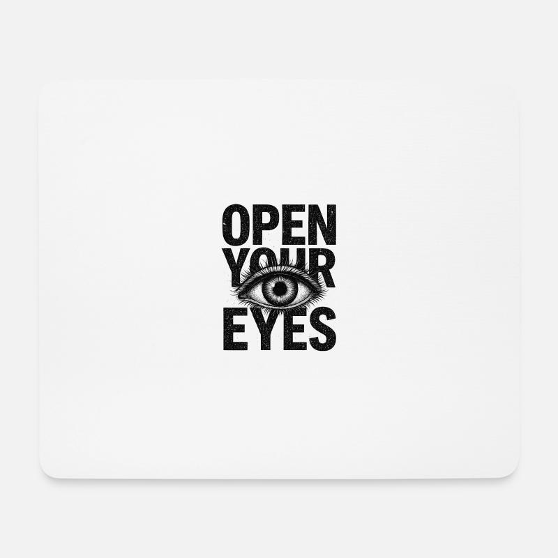 Augen auf – Augensymbol-Design - Mousepad (Querformat) - Weiß