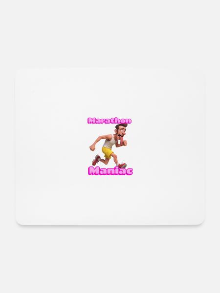 Marathon Maniac Cartoonläufer - Mousepad (Querformat) - Weiß