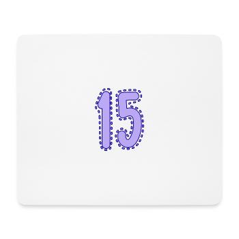 15. 15 ANS. 15e ANNIVERSAIRE. ANNIVERSAIRE 15 ANS. - Tapis de souris (format paysage) - blanc - Devant
