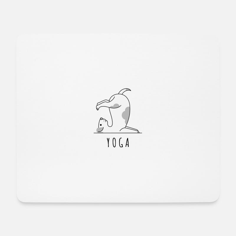 YOGA lustige Hund - Mousepad (Querformat) - Weiß