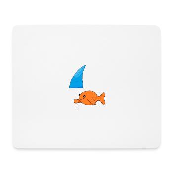 Goldfish with shark fin - Mouse Pad (horizontal) - white - Front