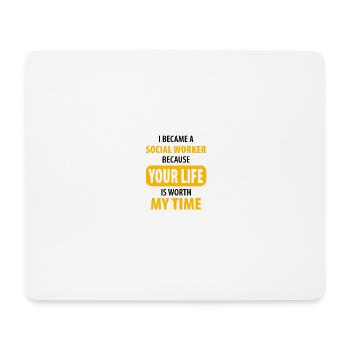Travail social - Tapis de souris (format paysage) - blanc - Devant