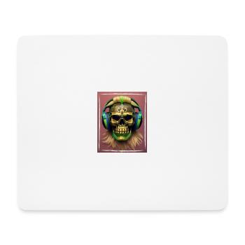 DJ Tiki Skull - Mousepad (Querformat) - Weiß - Vorne