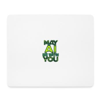 Möge die KI mit dir sein Neon - Mousepad (Querformat) - Weiß - Vorne